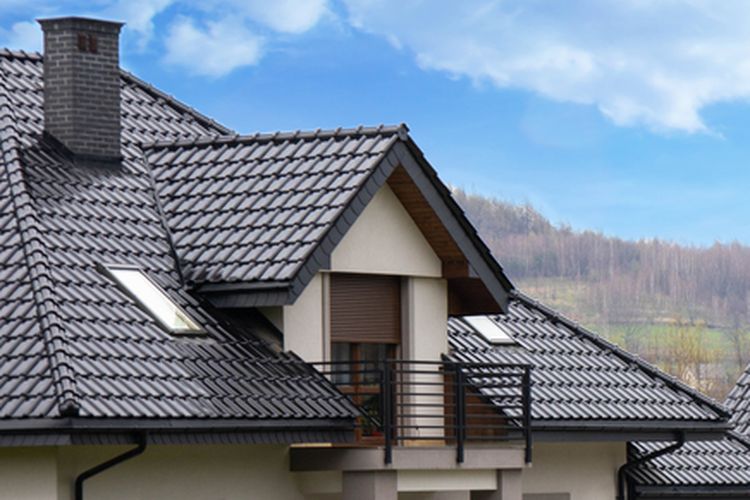 Ilustrasi atap berwarna hitam