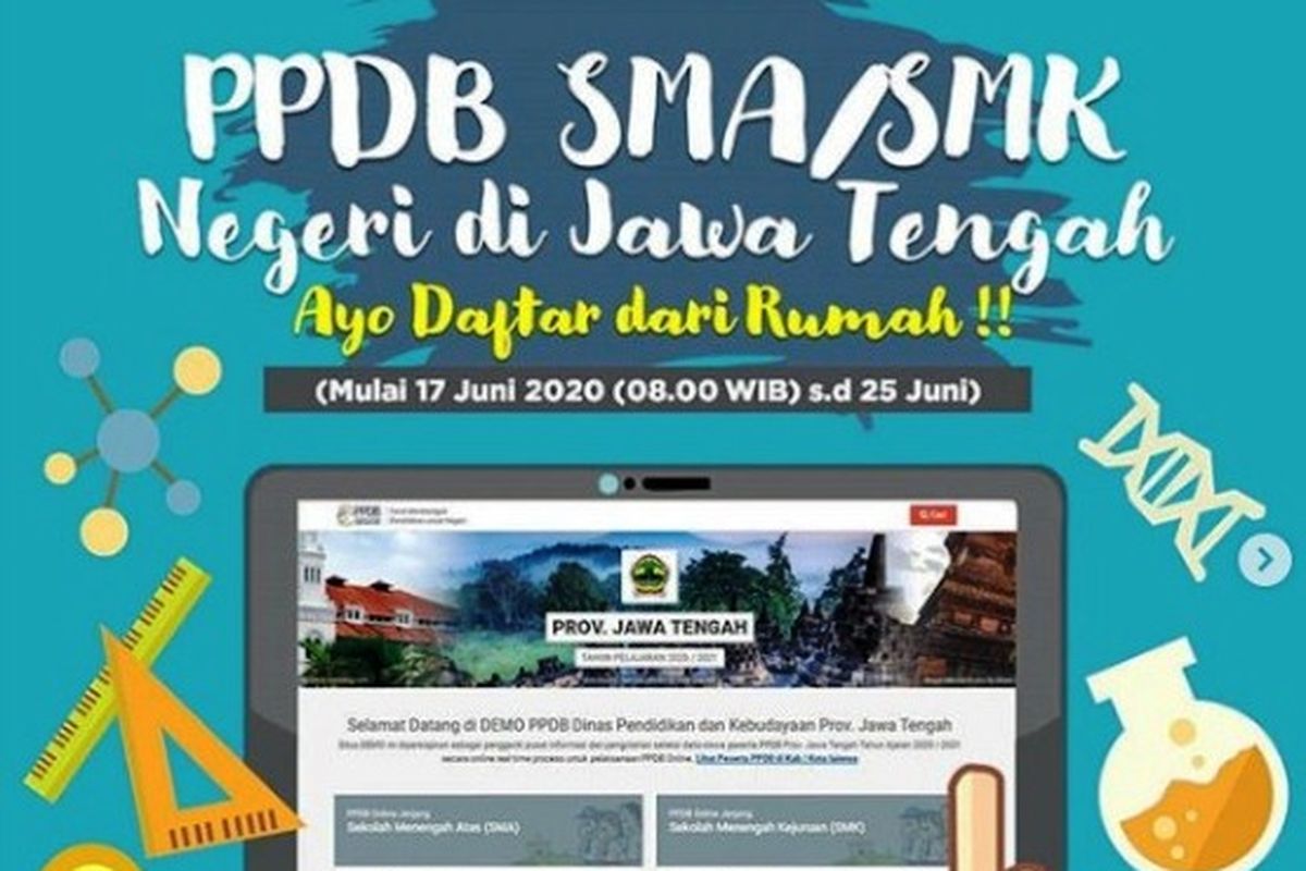 Jadwal PPDB SMA/SMK Negeri Jawa Tengah 2020.