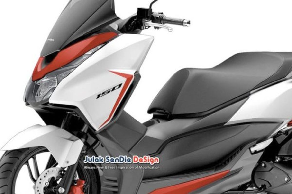 Desainer Julak Sendie Design merancang rendering All New Honda Forza 150.