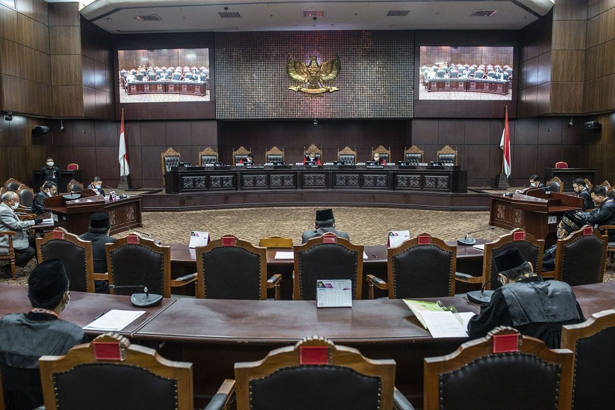 Ilustrasi sidang di Mahkamah Konstitusi (MK). 