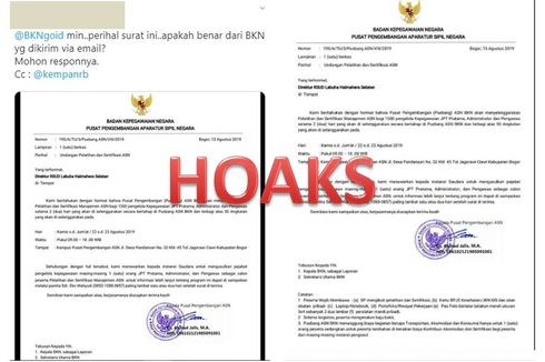 Beredar Surat Pelatihan dan Sertifikasi ASN di Bogor, BKN Pastikan Hoaks