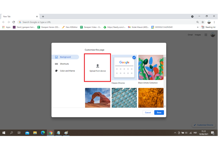 Cara mengganti background tab di Google Chrome