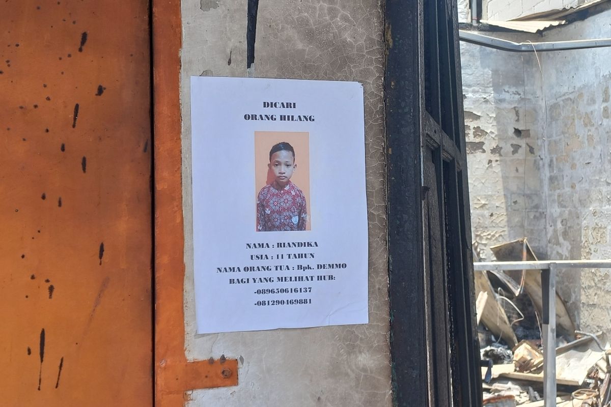 Riandika, bocah berusia 11 tahun yang dinyatalan hilang dalam insiden kebakaran Depo Pertamina Plumpang, Koja, Jakarta Utara.