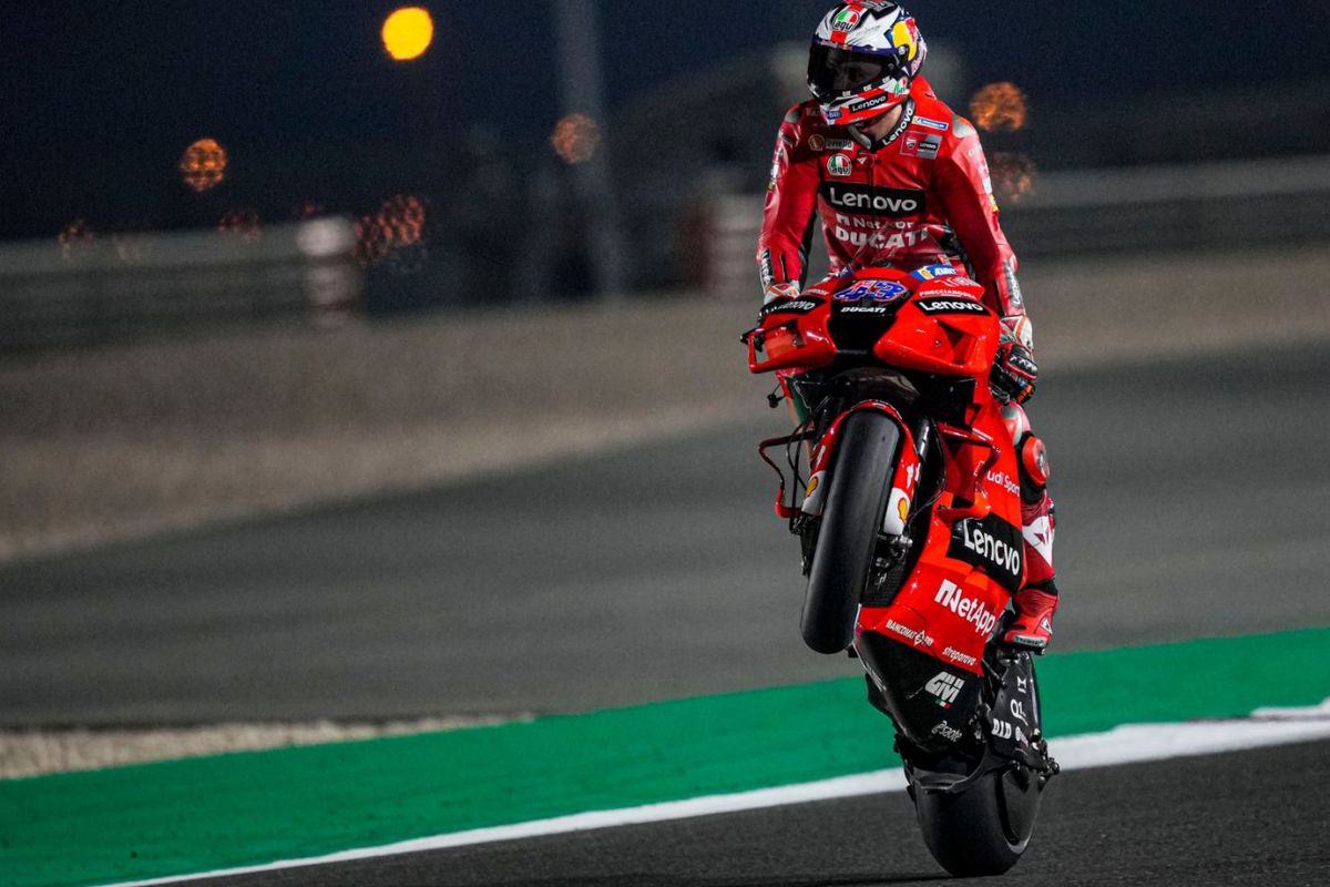Rider baru tim pabrikan Ducati, Jack Miller, tampil gemilang di sesi tes pramusim MotoGP di Sirkuit Losail, Qatar, jelang Kejuaraan Dunia MotoGP 2021.