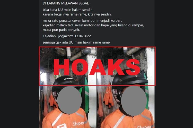 Hoaks, driver Shopee Food di Yogyakarta jadi korban begal