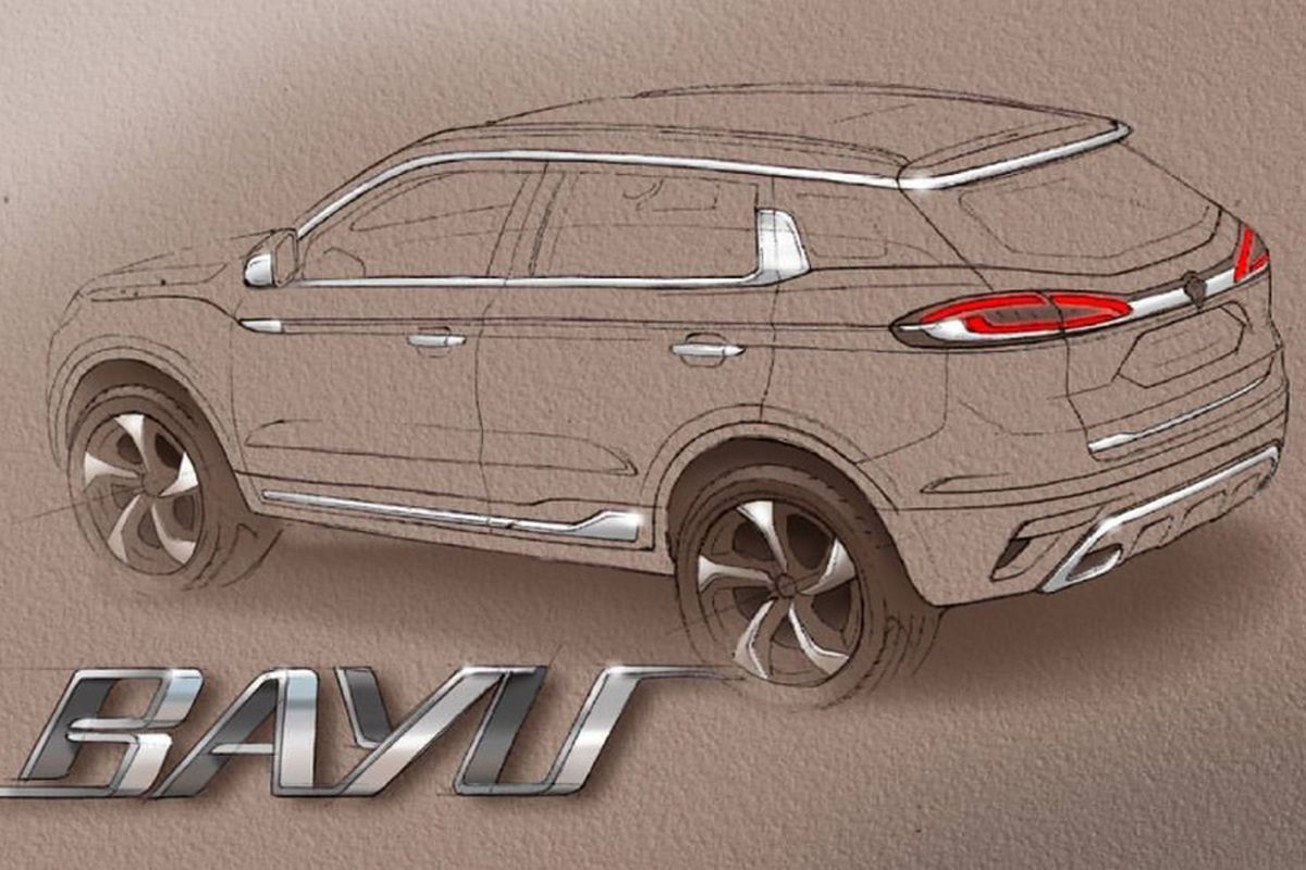 Sketsa desain Proton Bayu, SUV pertama Proton setelah mayoritas sahamnya diakuisisi Geely, China.