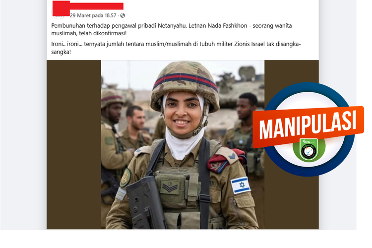 INFOGRAFIK: Hoaks Pengawal Netanyahu Seorang Muslimah, Konten Rekayasa AI