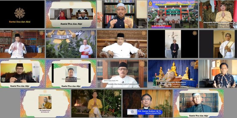Rangkaian doa dan harapan lintas agama via live streaming.