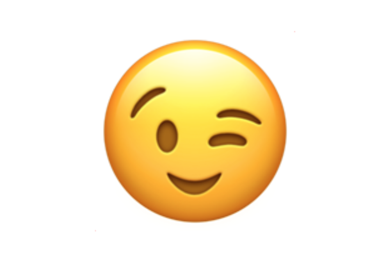 Ilustrasi emoji wajah mengedipkan mata.
