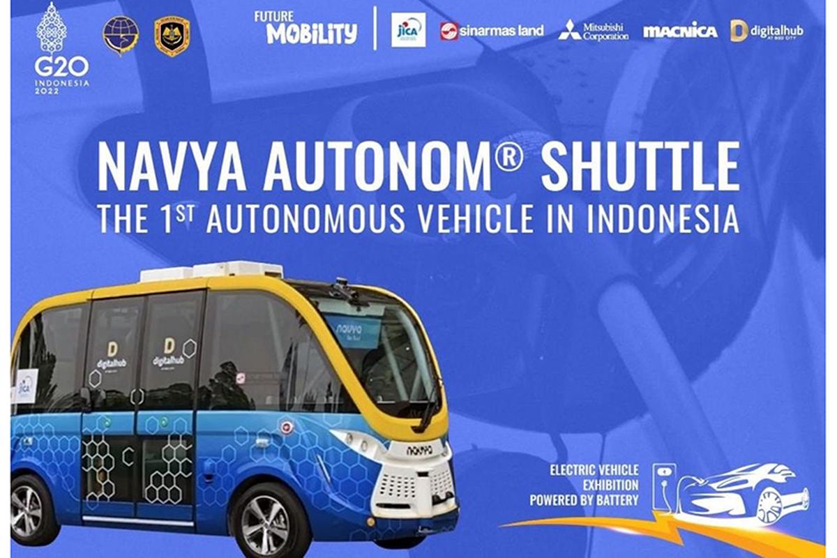 Navya Autonom Shuttle menjadi kendaraan listrik otonom pertama yang dirilis di Indonesia. 