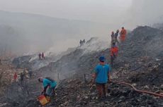 24 Jam Berlalu, Kobaran Api di TPA Cikolotok Purwakarta Masih Menyala