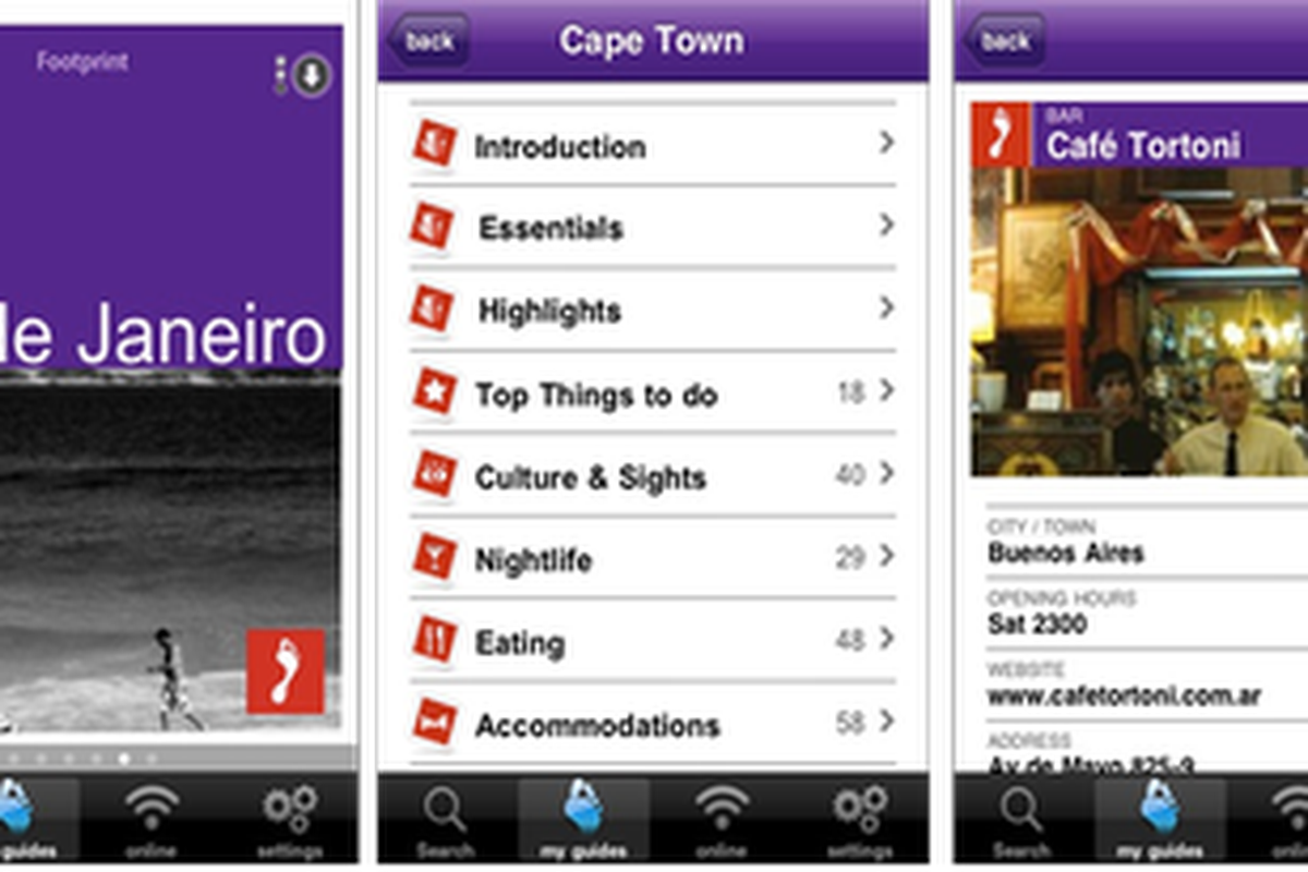 Aplikasi Footprint Travel Guide untuk iPhone dan iPad