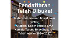 SMA Kemala Taruna Bhayangkara 2026 Dibuka, Ada Beasiswa 
