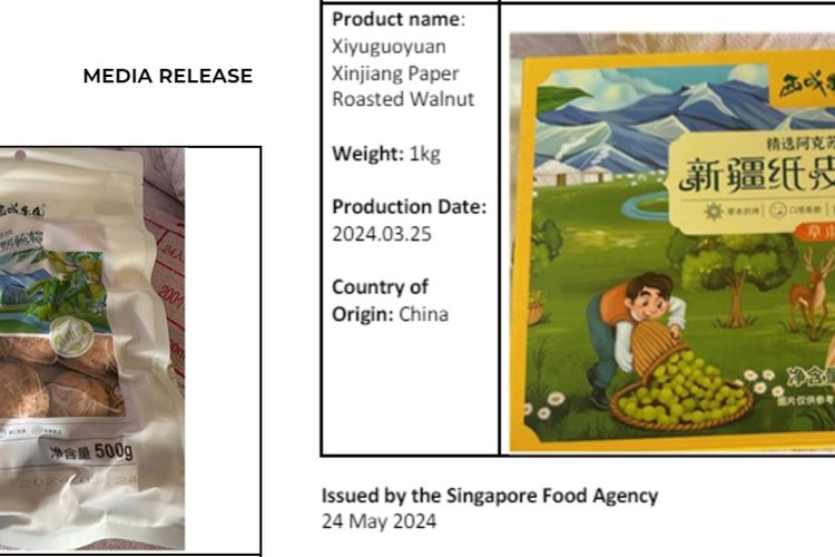 Produk kacang impor yang ditarik peredarannya dari Singapura [Dok. SFA].
