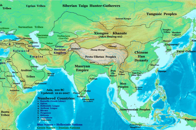 Asia pada 200 SM, menampilkan Sa Huynh dan tetangganya.
