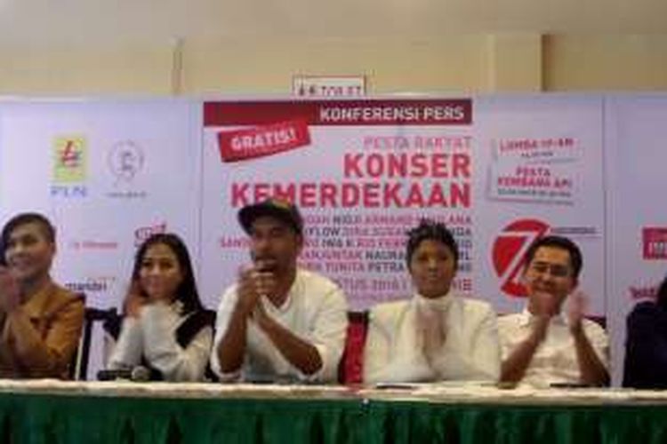 Jumpa pers Pesta Rakyat: Konser Kemerdekaan di Resto Laguna, Senayan, Jakarta Pusat, Senin (15/8/2016).