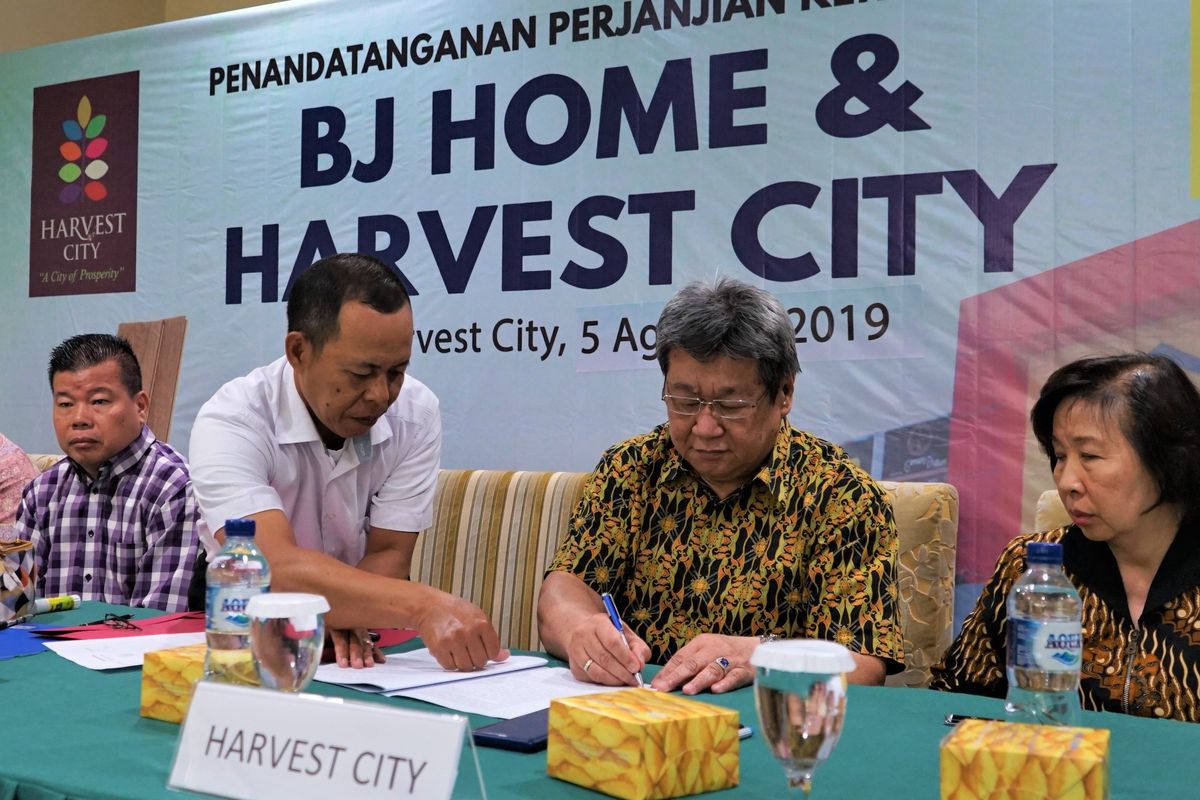 Perjanjian kerjasama antara BJ Home dan Harvest City yang dilakukan awal pekan ini berbentuk sewa lahan seluas 1,2 hektare selama 20 tahun.  