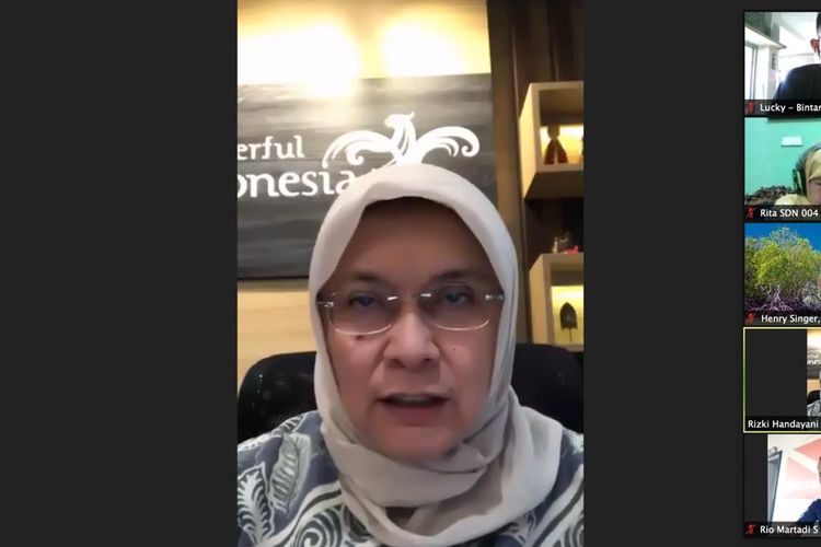 Deputi Bidang Produk Wisata dan Penyelenggaraan Kegiatan atau Events Kemenparekraf, Rizki Handayani saat dalam webinar, Selasa (9/6/2020).