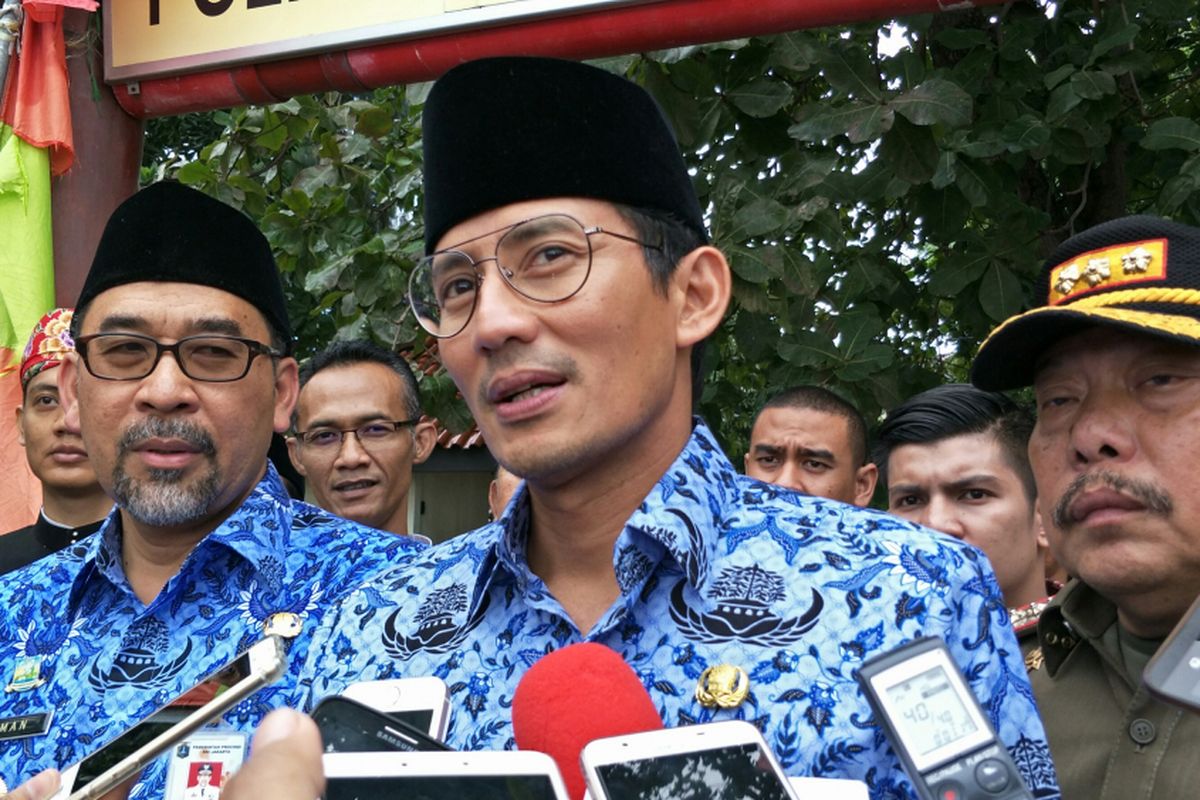 Wakil Gubernur DKI Jakarta Sandiaga Uno di Pulau Karya, Kepulauan Seribu, Jumat (22/12/2017).