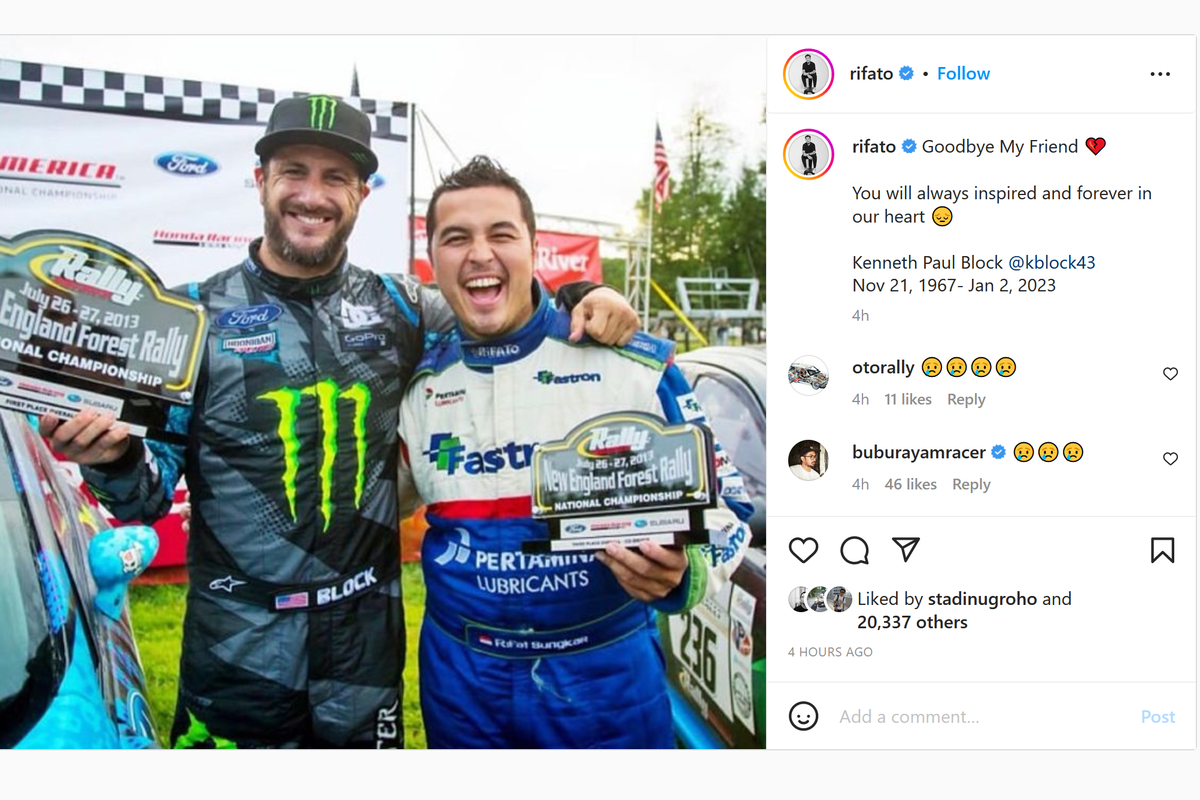 Pereli nasional Rifat Sungkar mengenang Ken Block sebagai sosok yang inspiratif.