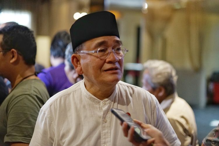 Anggota Tim Kampanye Nasional pasangan Joko Widodo-Ma'ruf Amin (TKN) Ruhut Sitompul saat ditemui di kawasan Menteng, Jakarta Pusat, Sabtu (18/5/2019). 