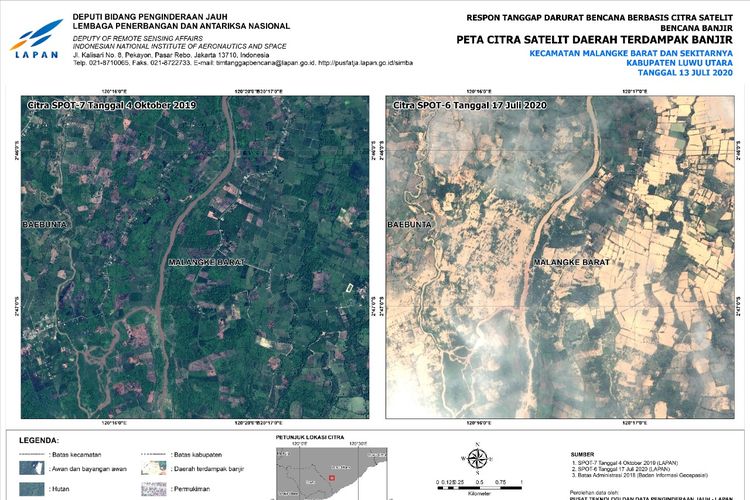 Hasil Citra Satelit Banjir Malangke Barat