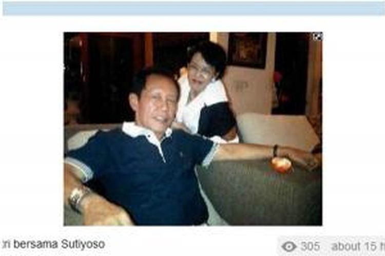Foto mantan Gubernur DKI Jakarta Sutiyoso dan perempuan yang disebut sebagai Bunda Putri. Foto ini beredar luas di internet, termasuk Twitter.