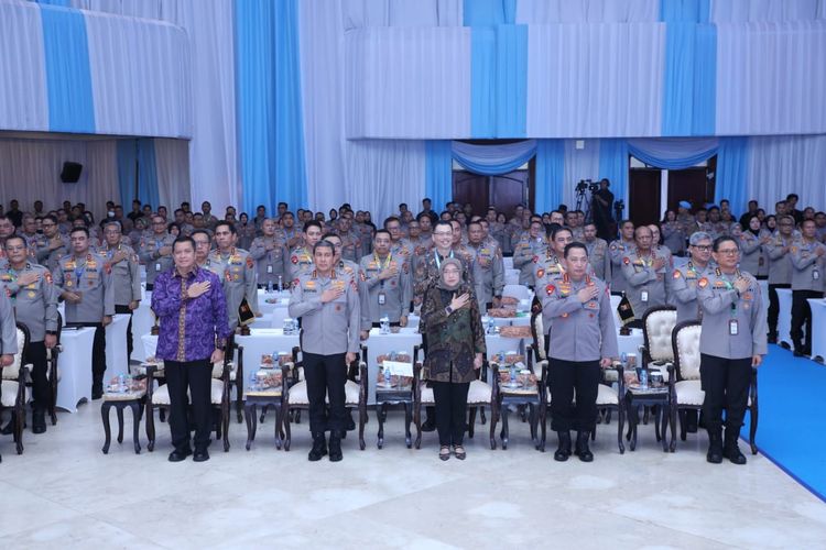 Menteri Pendayagunaan Aparatur Negara dan Reformasi Birokrasi (PANRB) Rini Widyantini dalam Musrenbang Polri 2025 di Jakarta, Kamis (19/6/2025).