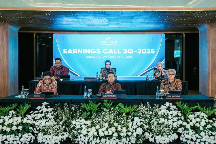 Direksi Bank BJB dalam Earnings Call 3Q 2025 di Bandung, Rabu (29/10/2025).