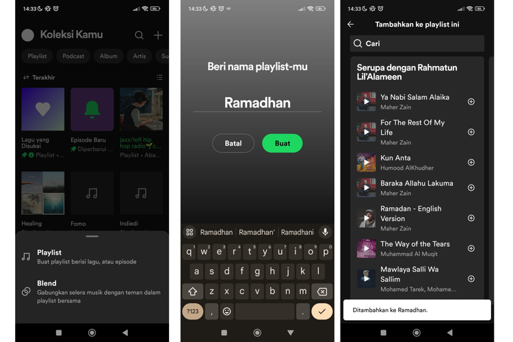 Ilustrasi cara buat playlist ramadhan di spotify