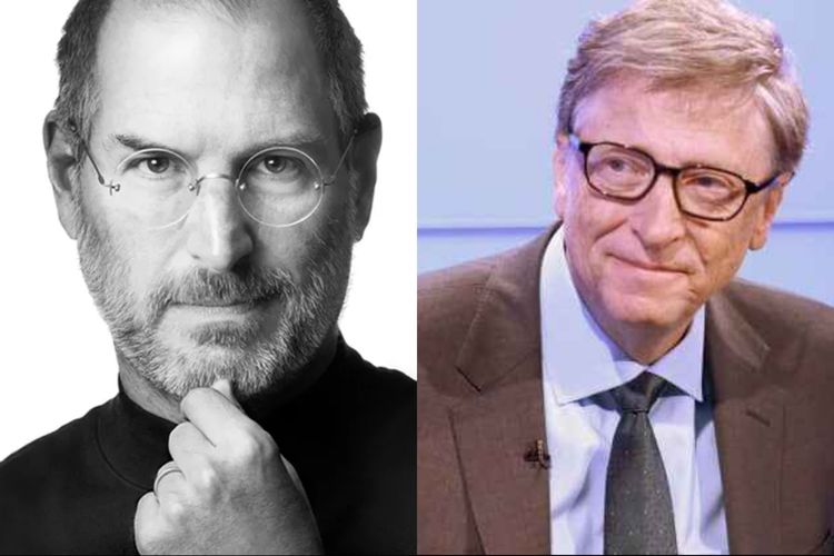 Ilustrasi Steve Jobs dan Bill Gates.