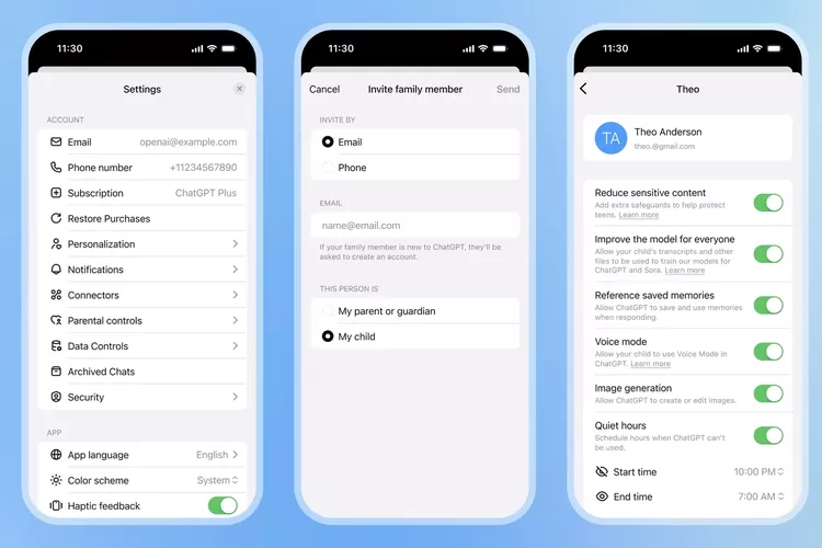 Fitur Parental Controls di ChatGPT.