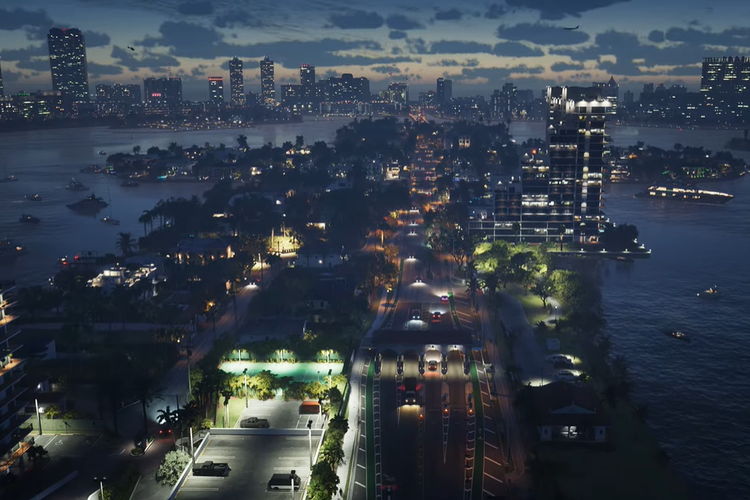 Ilustrasi kota Vice City di GTA 6.