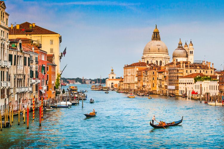 Tempat Wisata Canal Grande di Venice, Italia.