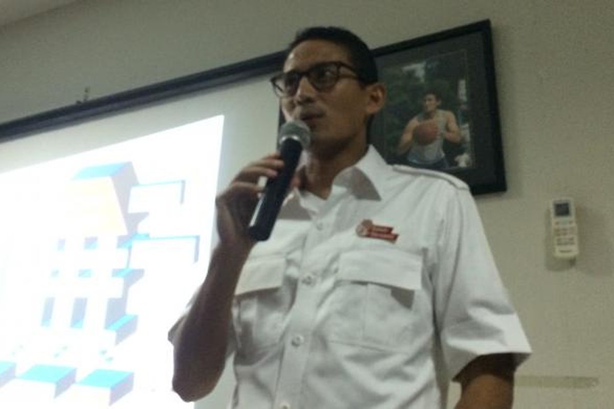 Cawagub DKI Jakarta, Sandiaga Uno di Posko Melawai, Jakarta Selatan, Selasa (7/2/2017).