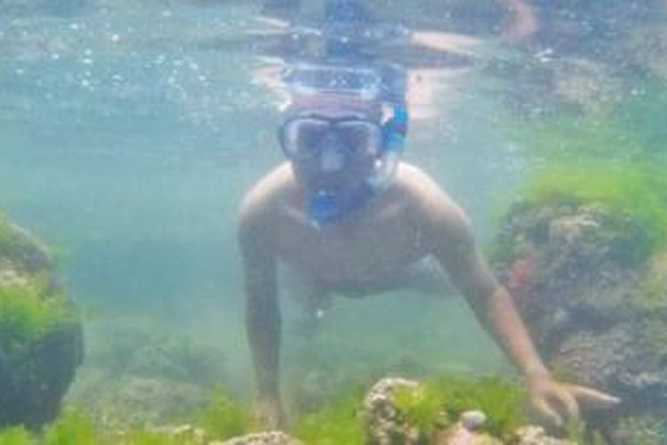 Snorkeling di Pantai Sadranan, Yogyakarta.