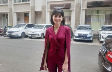 Aktris Intan Ratna Juwita saat ditemui wartawan di kawasan Greenlake City, Tangerang, Rabu (5/1/2022).