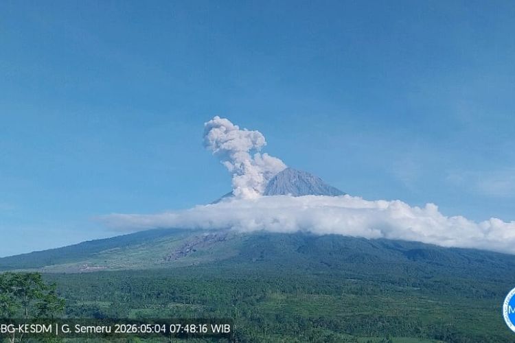 Gunung Semeru Luncurkan Awan Panas Sejauh 2 Kilometer ke Besuk Kobokan