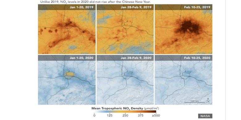 Polusi udara di China dari citra satelit NASA