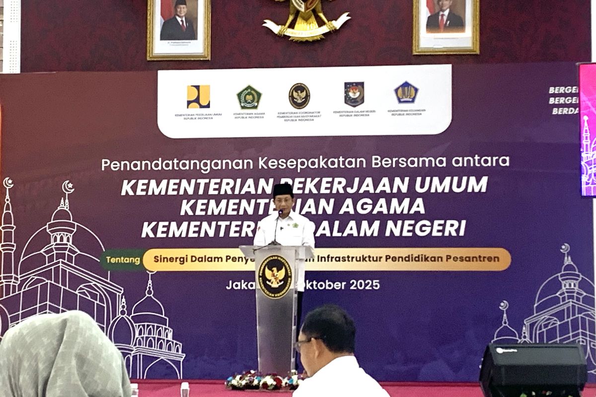 Menteri Agama (Menag) Nasaruddin Umar di Kantor Kemenko PM, Jakarta Pusat, Selasa (14/10/2025).