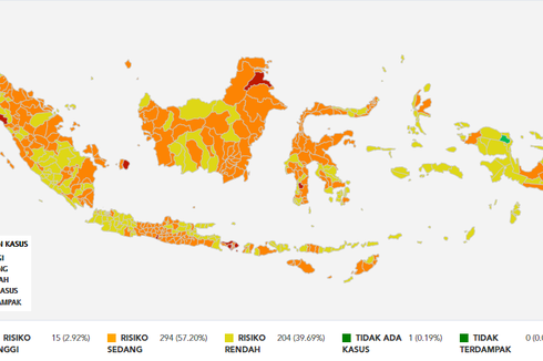 Sebaran 15 Zona Merah Covid-19 di Indonesia, Terbanyak di Bali