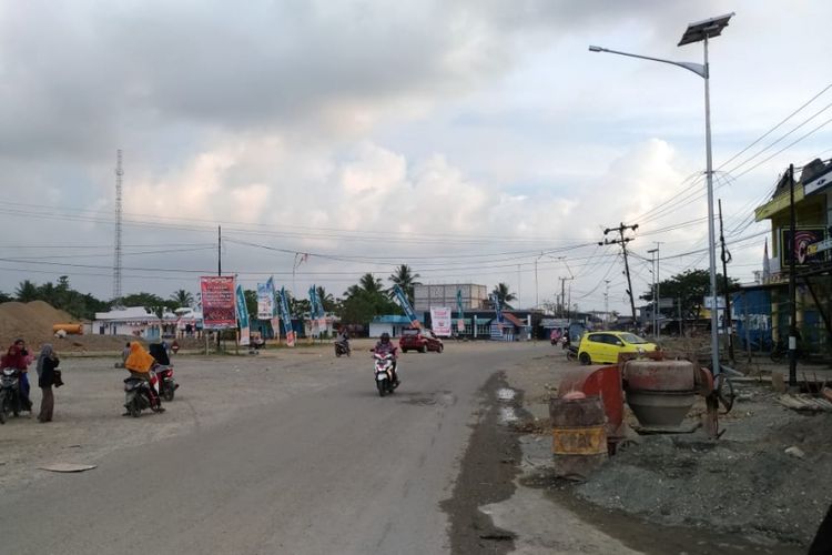 Suasana di kota Topoko, Mamuju Tengah pada Sabtu (29/9/2018).