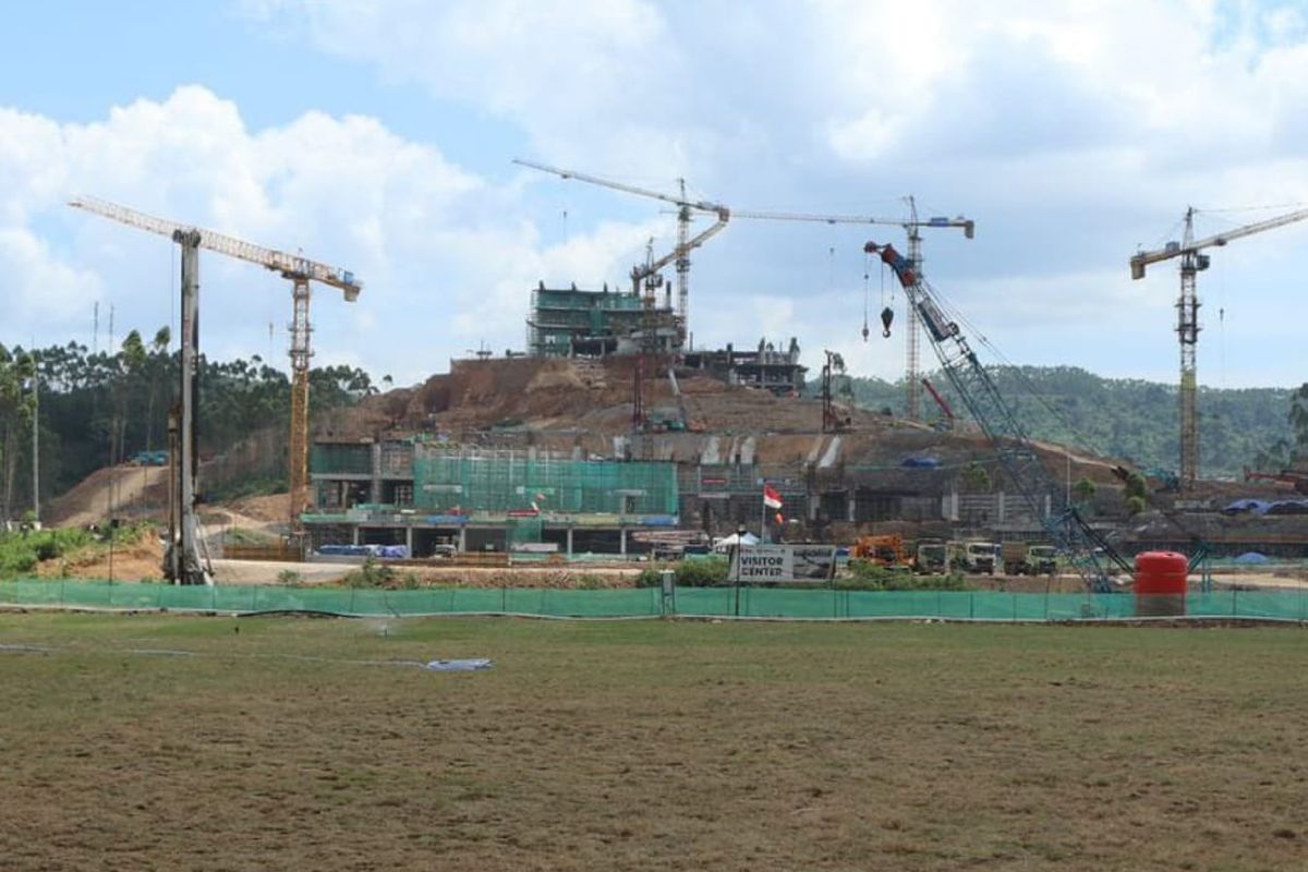 Salah satu potret pembangunan infrastruktur di IKN.