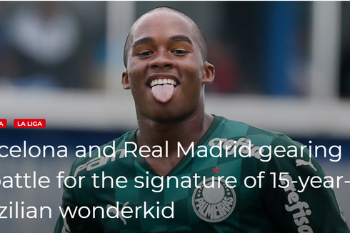 Wonderkid-nya Diincar Real Madrid, Palmeiras Ingin Masukkan Klausul Pelepasan Senilai Rp 1,6 Triliun
