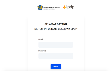 Tangkapan layar laman pendaftaran beasiswa LPDP 2023