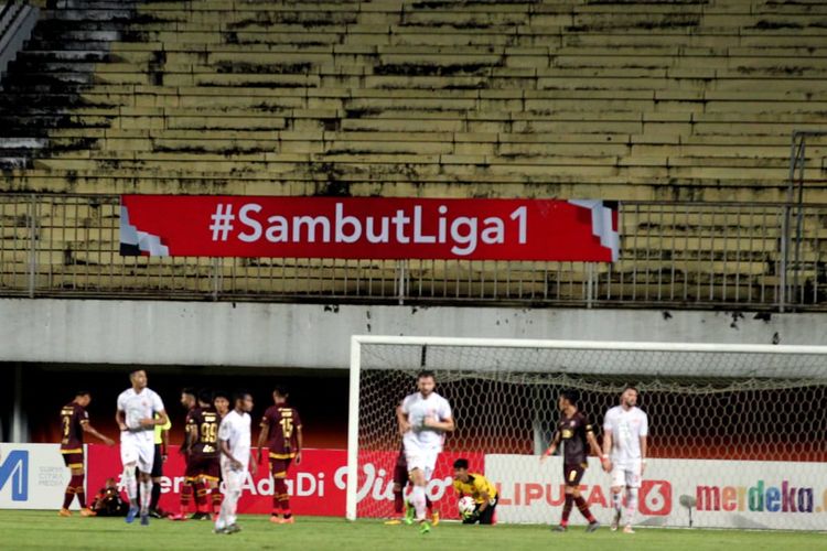 Pertandingan PSM vs Persija di leg pertama semifinal Piala Menpora 2021 di Stadion Maguwoharjo, Sleman, Yogyakarta, Kamis (15/4/2021) malam WIB. 