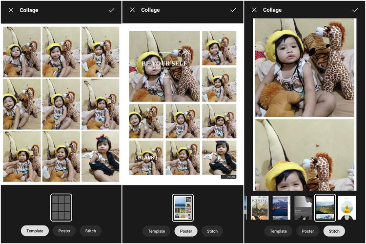 Cara membuat kolase foto di aplikasi Photos di Oppo Reno7 4G.