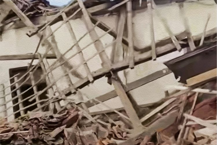 Salah satu gambar dari kerusakan yang diambil dari lokasi gempa Cianjur, Jawa Barat, pada Senin (21/11/2022).