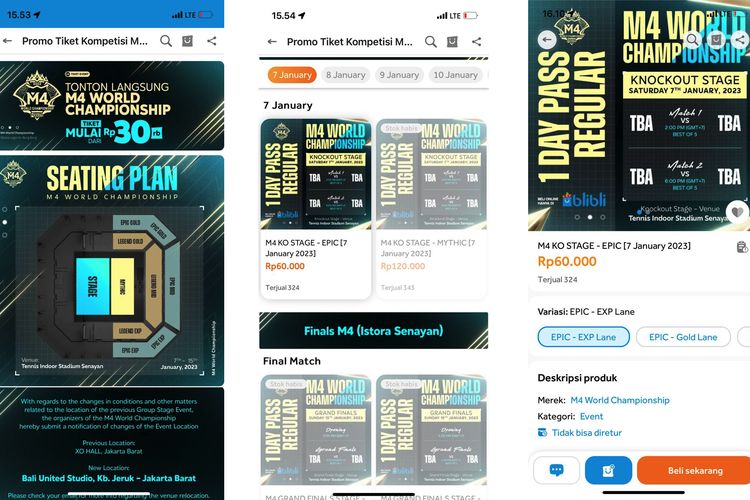 Ilustrasi cara beli tiket M4 World Championship Mobile Legends via BliBli.