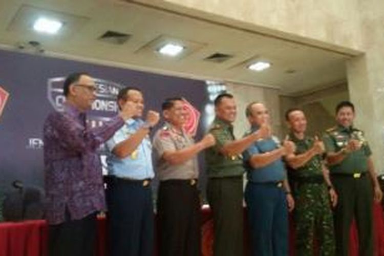 Konferensi pers Piala Jenderal Sudirman di Mabes TNI Cilangkap, Senin (26/10/2015). 